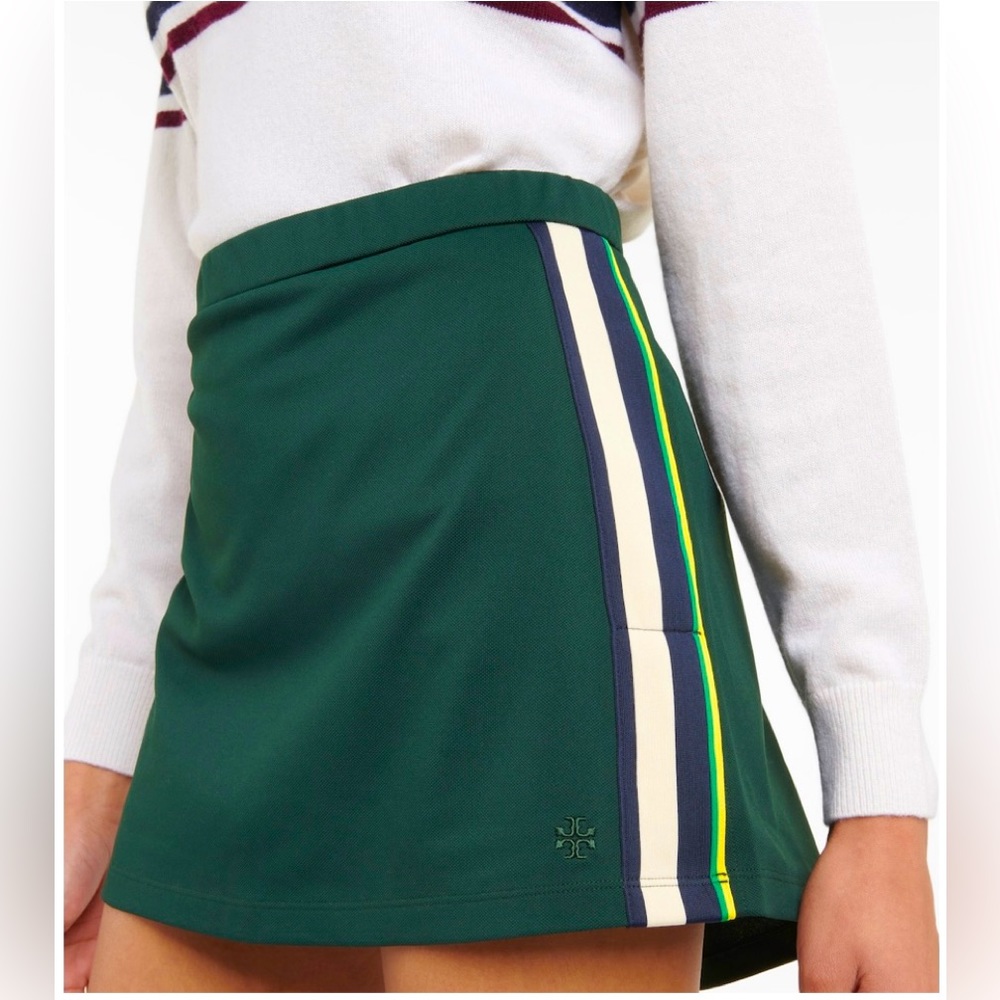 NWT Tory Burch side-slit multi-stripe tennis skirt, sz M